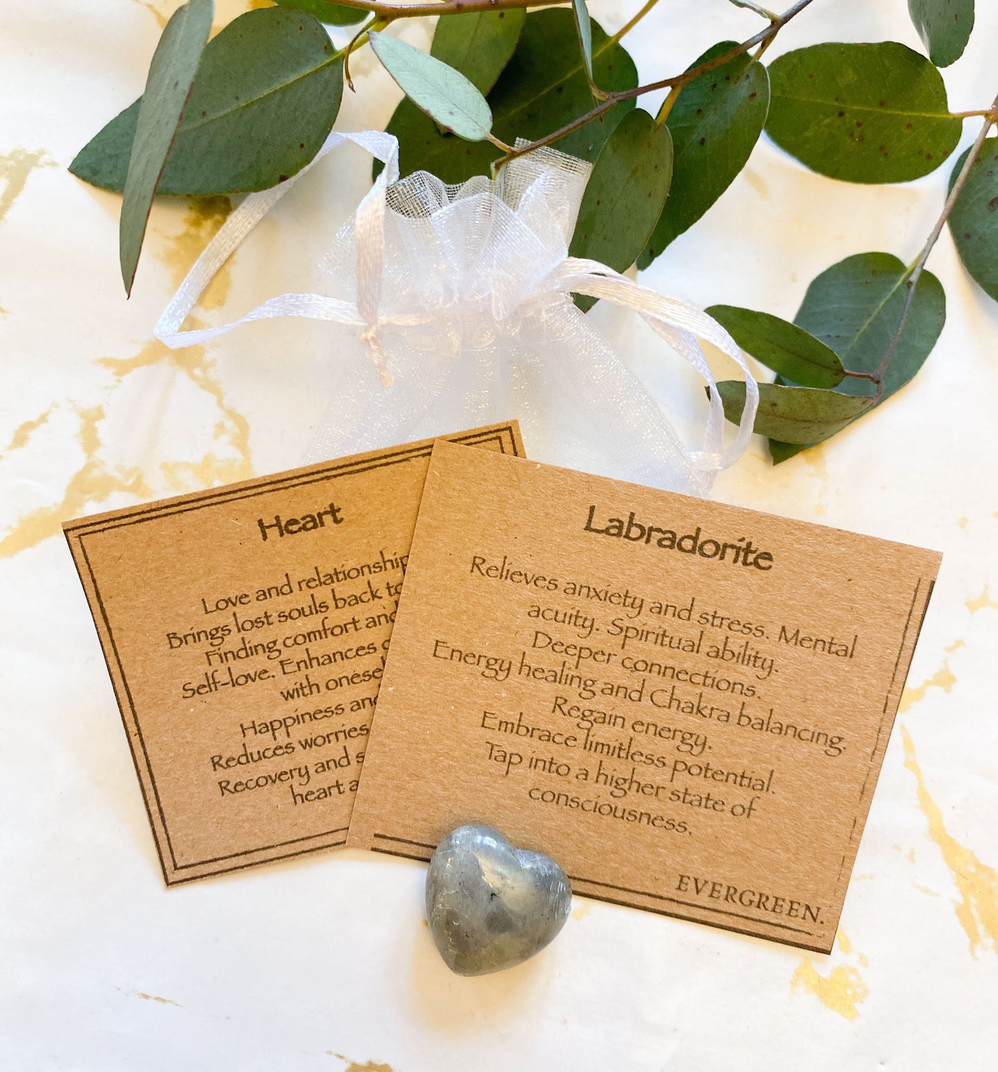 Labradorite Crystal Heart 20mm - Healing, Balancing & Energy