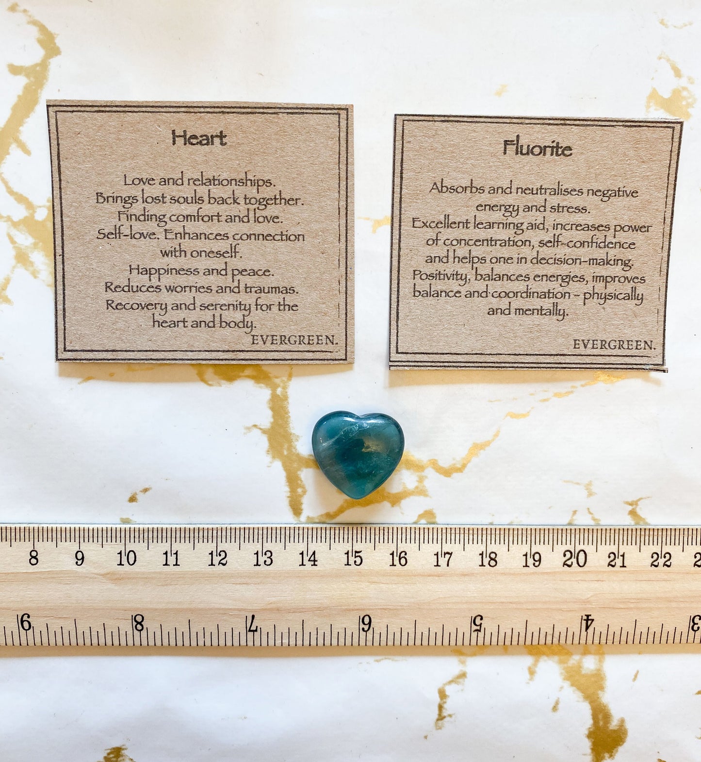 Fluorite Crystal Heart 20mm - Concentration, Self-Confidence & Balance