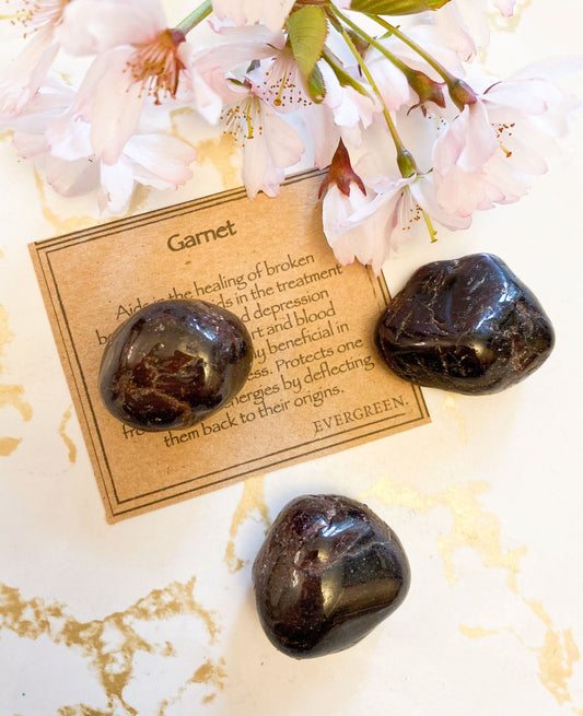Garnet Crystal Tumbled Stone - Healing, Protection & Stimulation