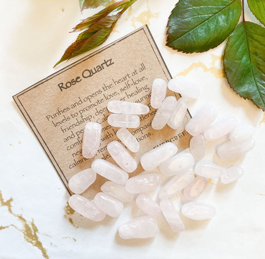 Rose Quartz Drilled Crystal Bullet - Love, Friendship & Healing