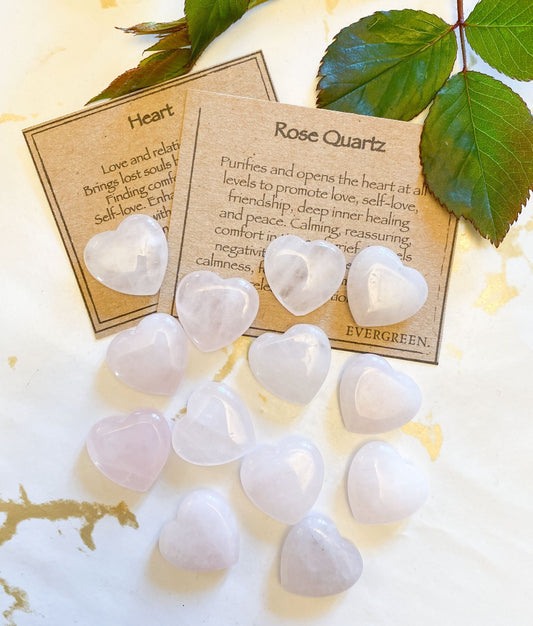 Rose Quartz Crystal Heart 20mm - Love, Comfort & Healing
