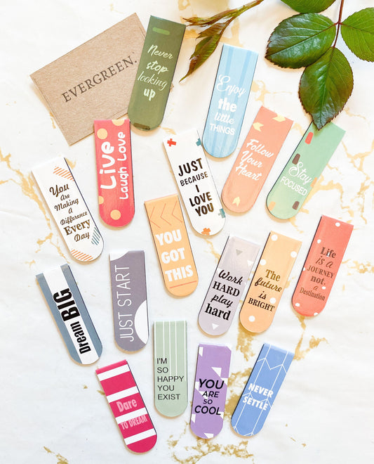Motivational Quote Magnetic Folding Bookmark - Wide Variety Available!