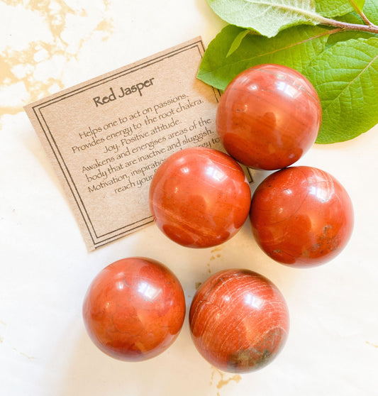 Red Jasper Crystal Sphere 35mm - Energy, Joy & Positivity