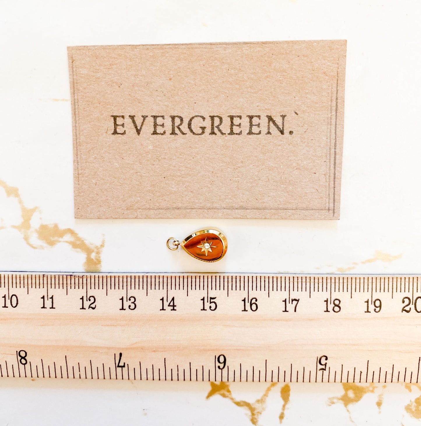 Golden Teardrop Shining Star Pendant