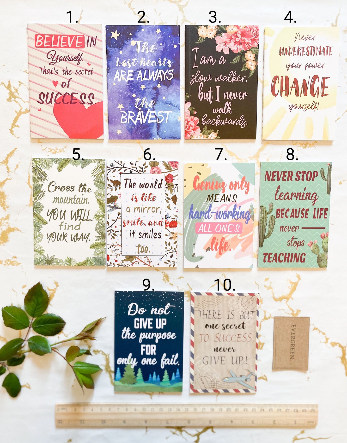 Motivational Quote Lined Pocket Notebook - Wide Variety Available!