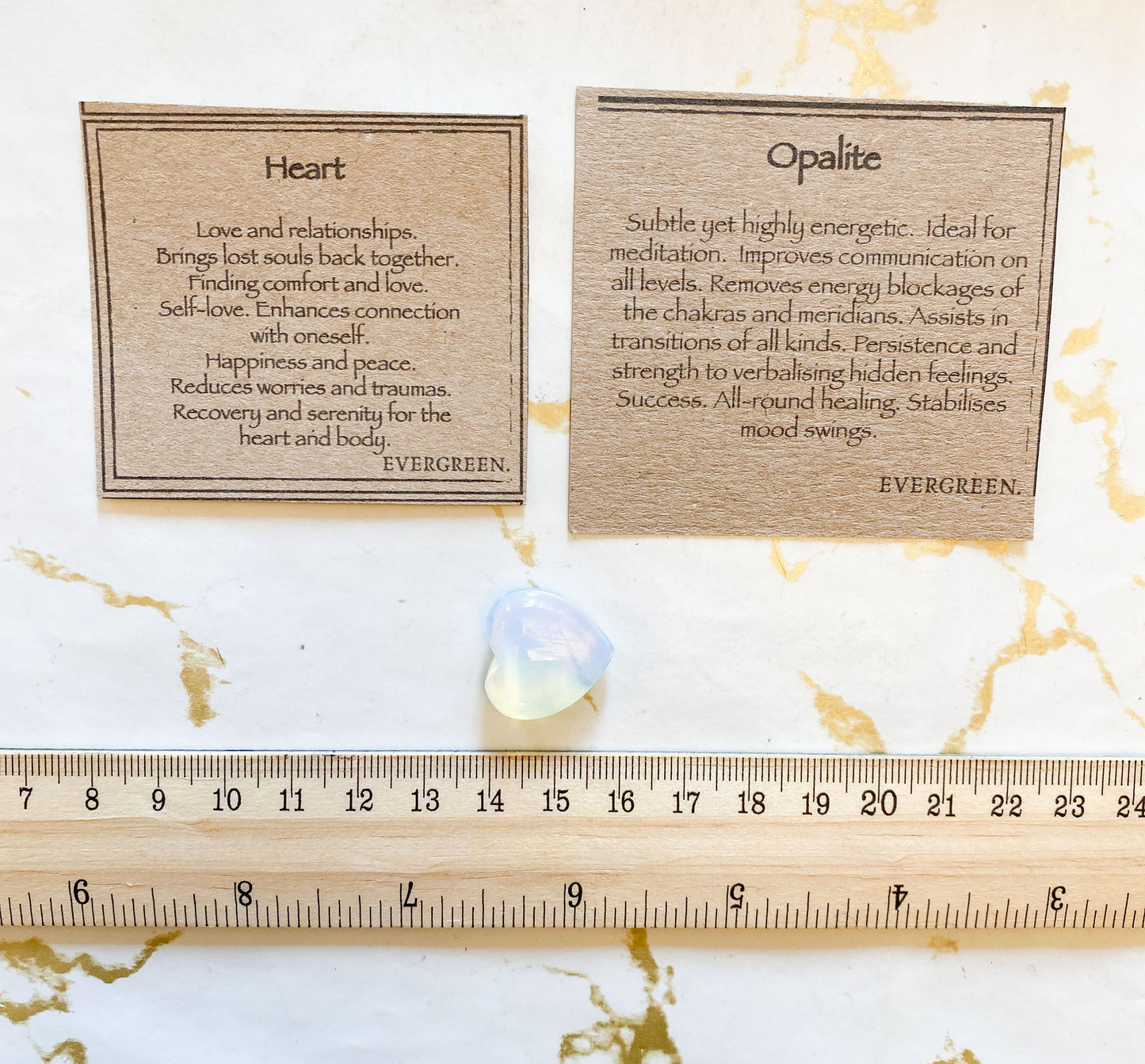 Opalite Crystal Heart 20mm - Meditation, Communication & Transition