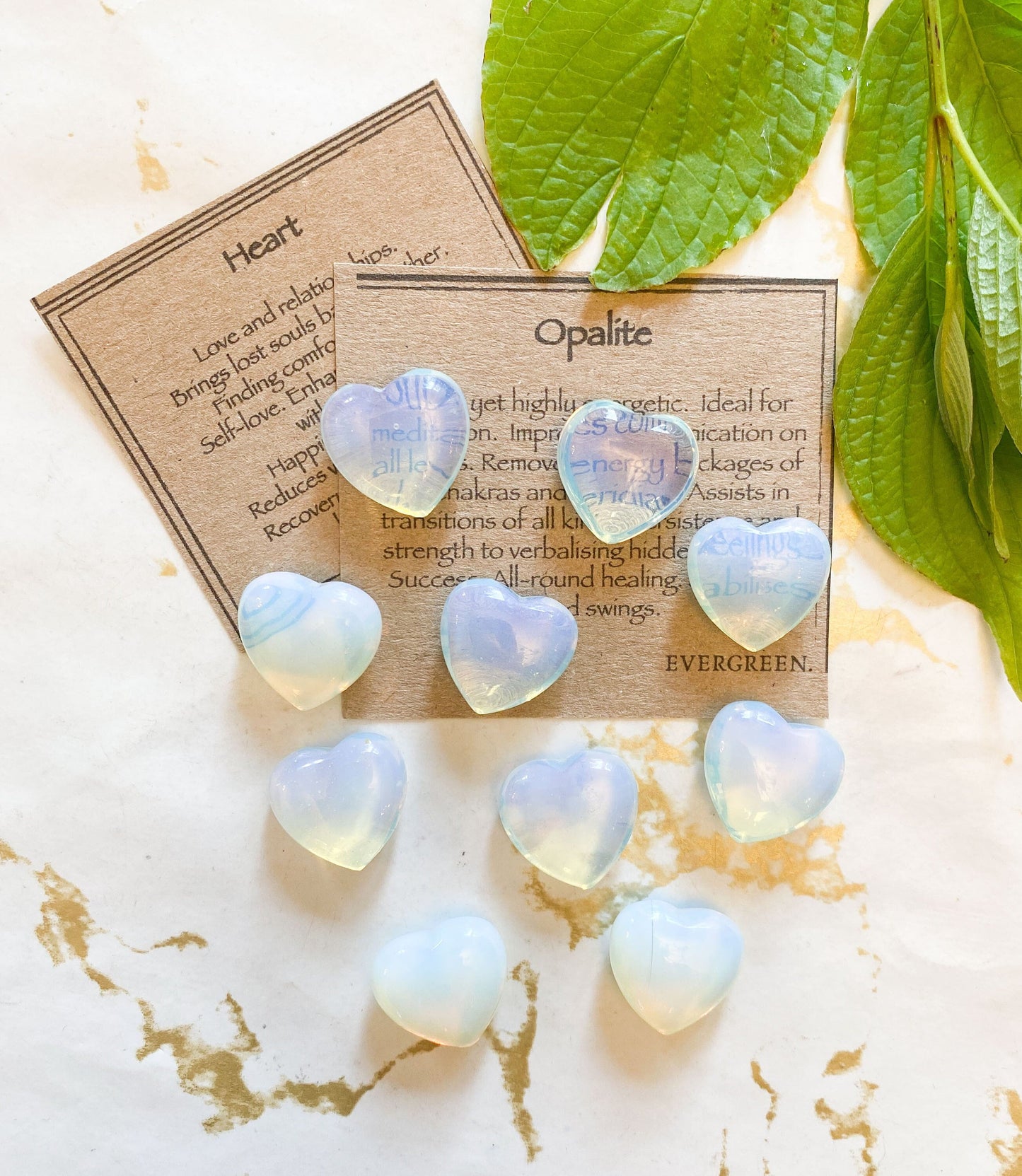 Opalite Crystal Heart 20mm - Meditation, Communication & Transition