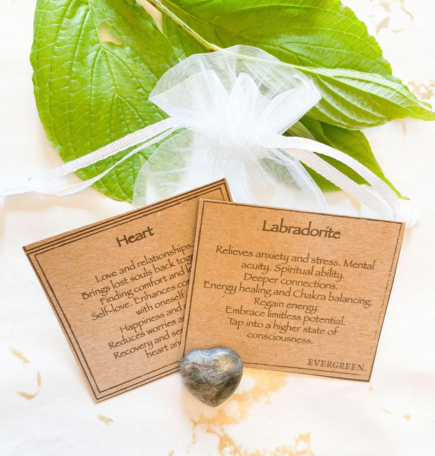 Labradorite Crystal Heart 20mm - Healing, Balancing & Energy