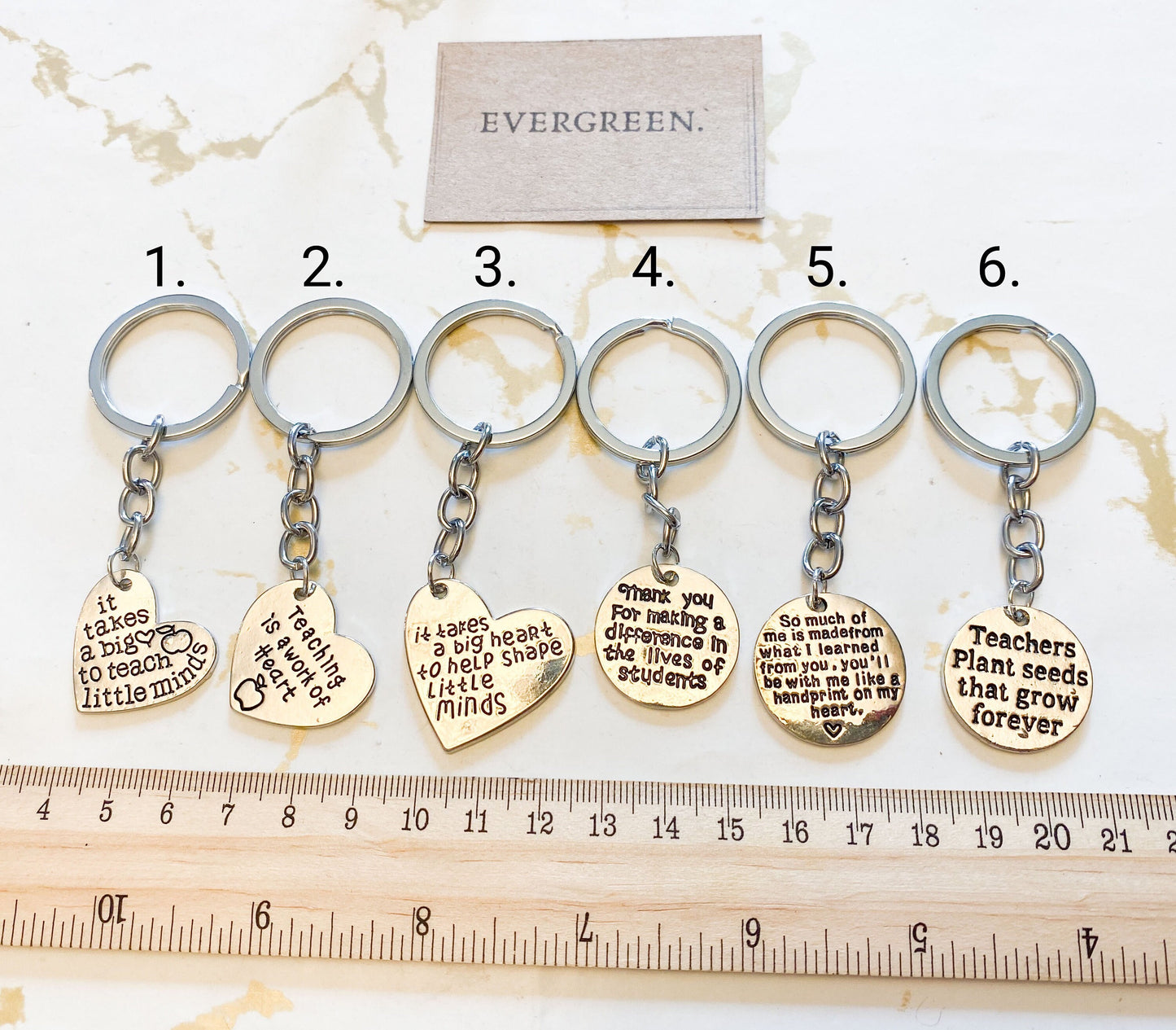 Thank You Teacher Keychain - Wide Variety Available!