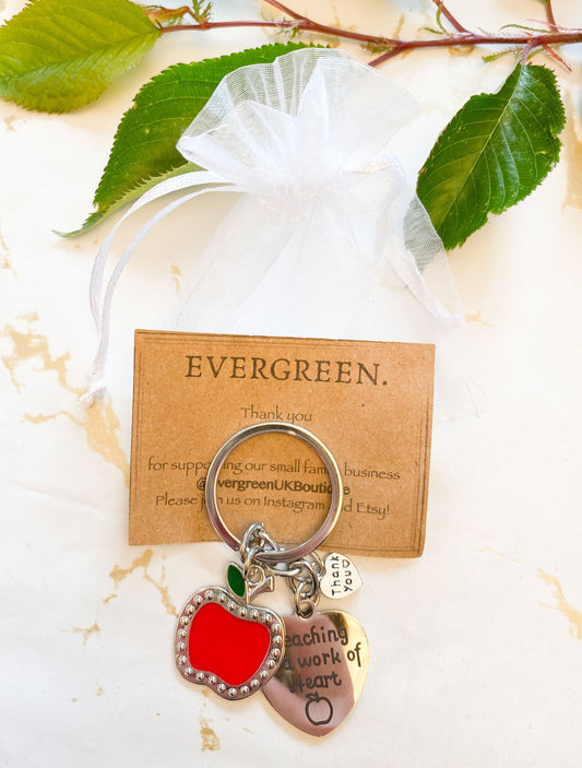 Thank You Teacher Apple Keychain - Wide Variety Available!