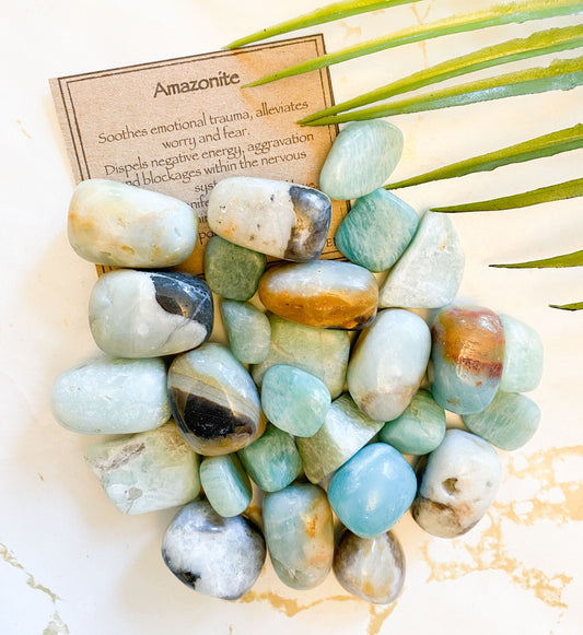 Amazonite Crystal Tumbled Stone - Soothing, Love & Protection