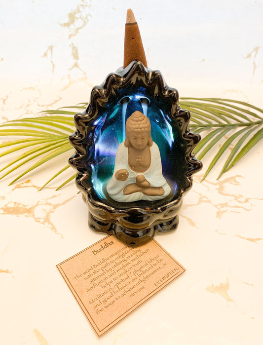 Colour Changing Light Up Buddha Backflow Incense Burner