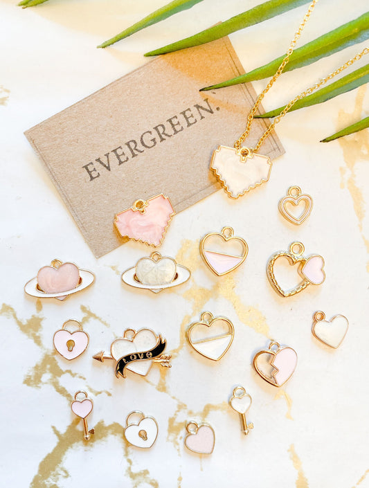 Heart & Love Lock Pendants - Wide Variety Available!
