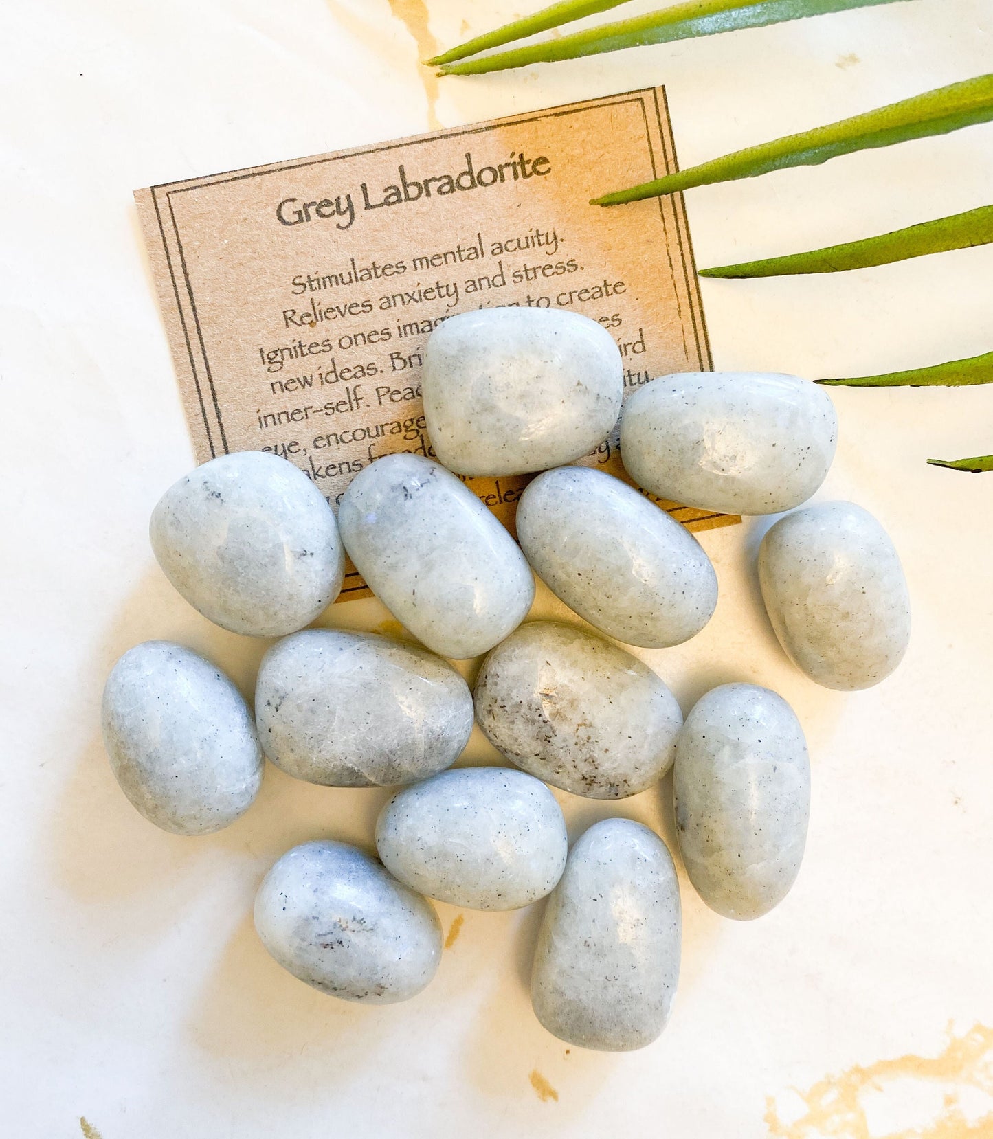 Grey Labradorite Crystal Tumbled Stone - Clarity, Peace & Balance