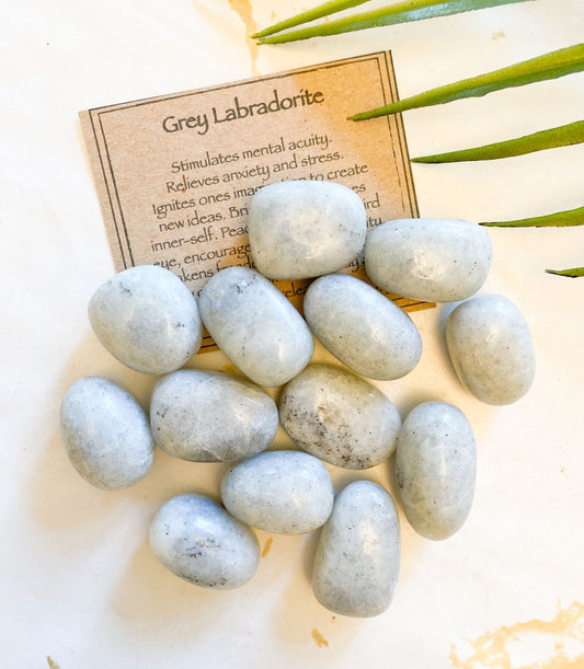 Grey Labradorite Crystal Tumbled Stone - Clarity, Peace & Balance