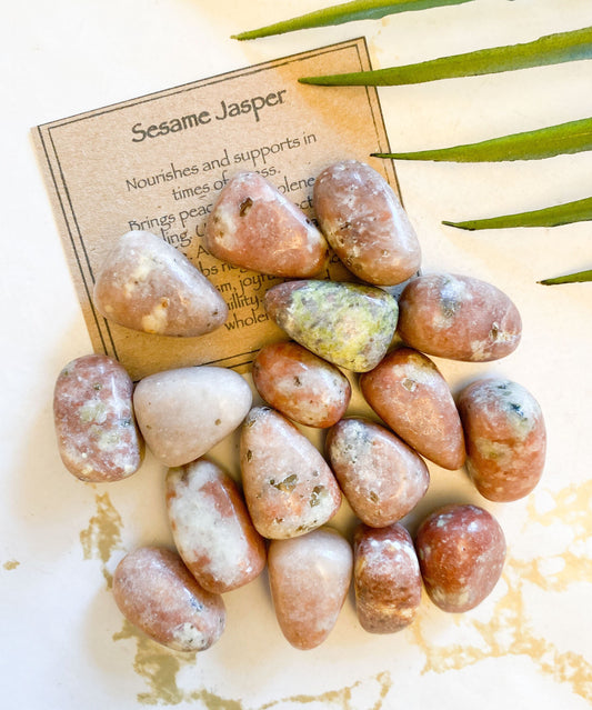 Sesame Jasper Crystal Tumbled Stone - Support, Peace & Healing