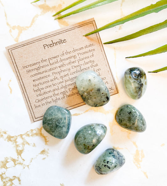 Prehnite Crystal Tumbled Stone - Confidence, Clarity & Alignment