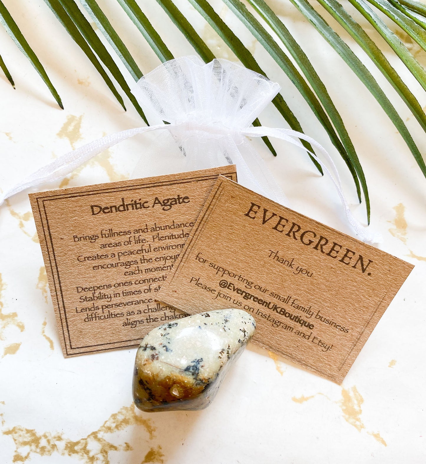 Dendritic Agate Crystal Tumbled Stone - Abundance, Plentitude & Connection