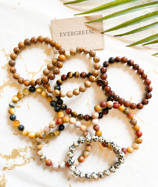 Natural / Beige / Brown Crystal Bracelet 8mm - Wide Variety Available