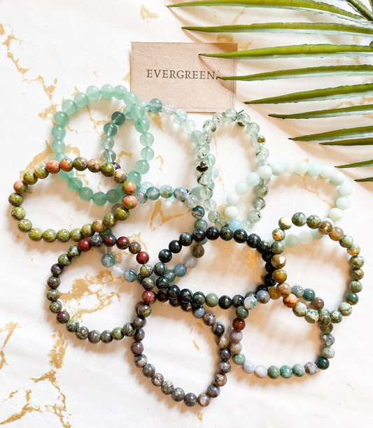 Green Crystal Bracelet 8mm - Wide Variety Available!