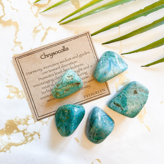 Chrysocolla Crystal Tumbled Stone - Wisdom, Guidance & Calm