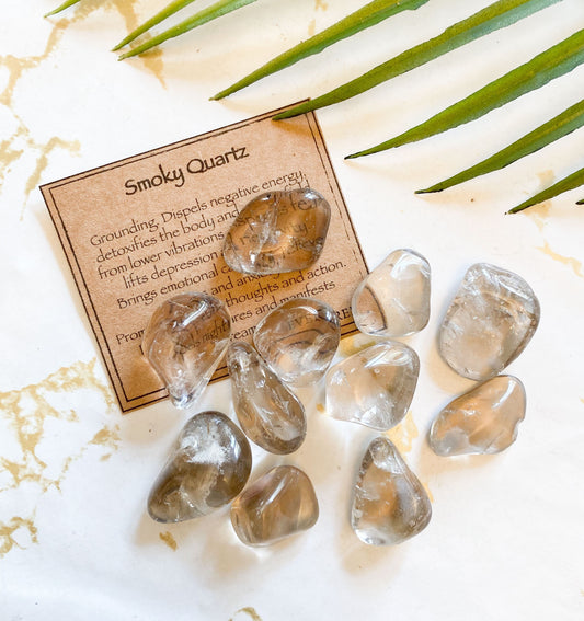 Smoky Quartz Crystal Tumbled Stone - Grounding, Calmness & Manifestation