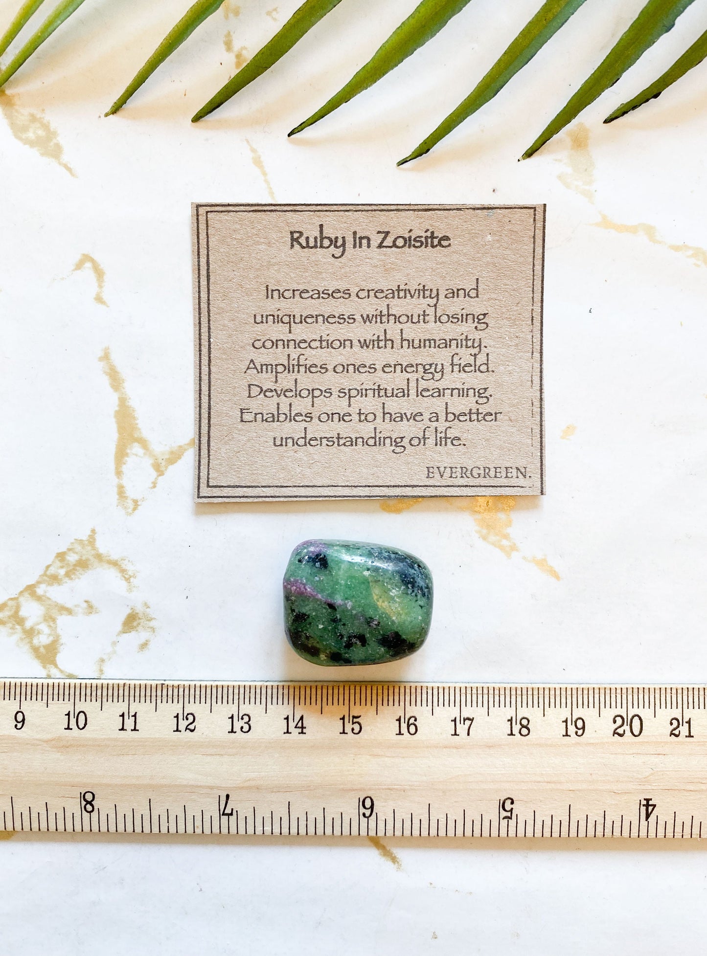 Ruby In Zoisite Crystal Tumbled Stone - Creativity, Uniqueness & Understanding