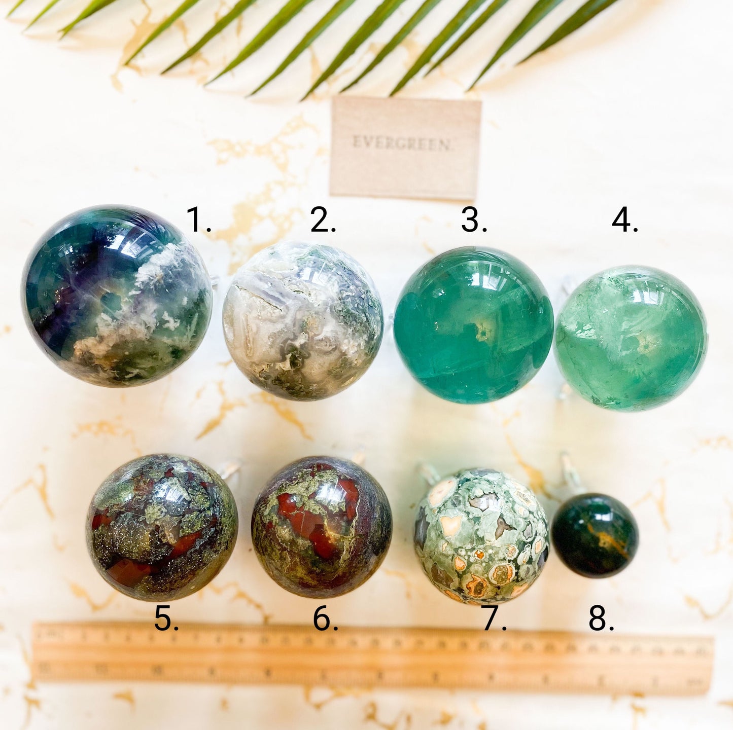 Green Crystal Spheres - Agate / Jasper / Fluorite / Dragon Blood