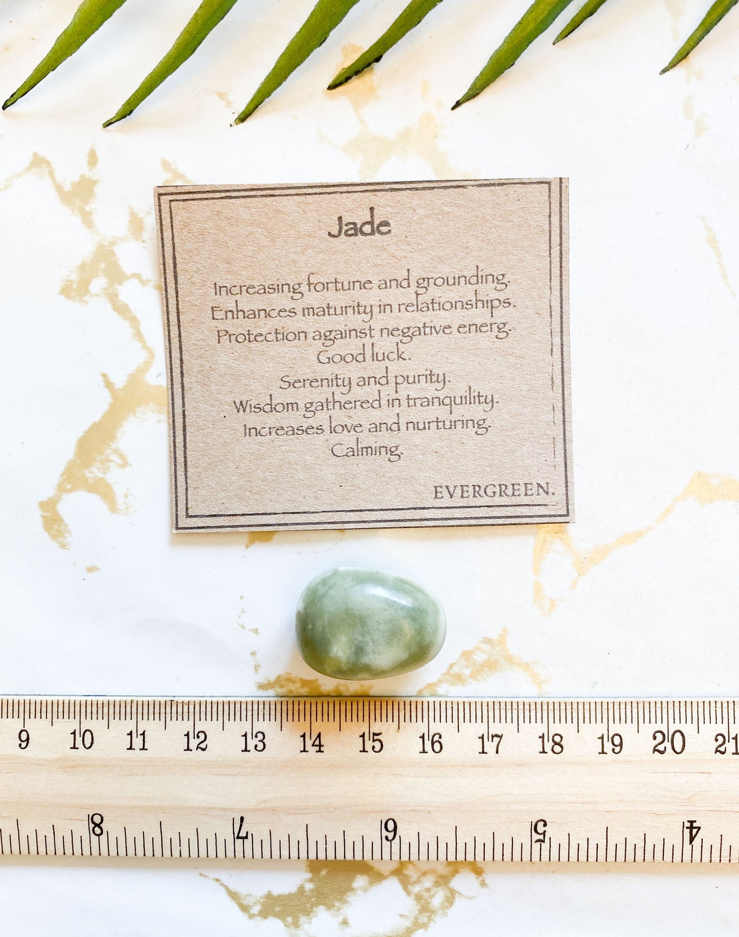 Dark Jade Crystal Tumbled Stone - Fortune,  Grounding & Serenity