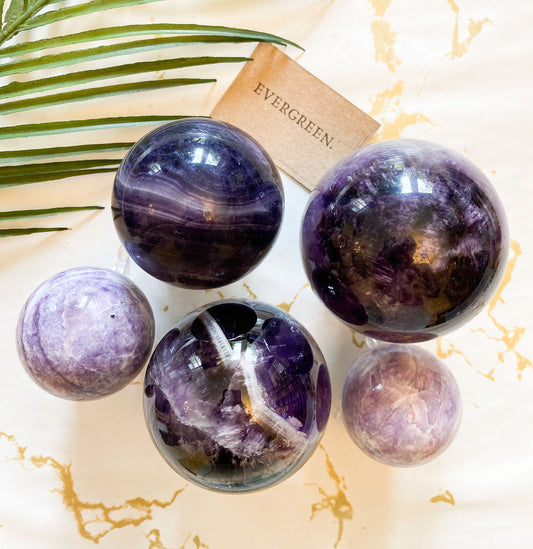 Purple Crystal Spheres - Lepidolite / Amethyst