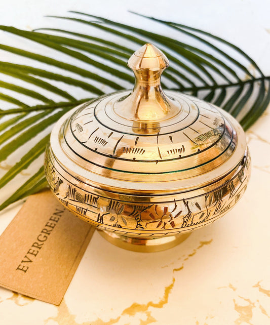 Ornate Brass Bowl - Incense & Rituals