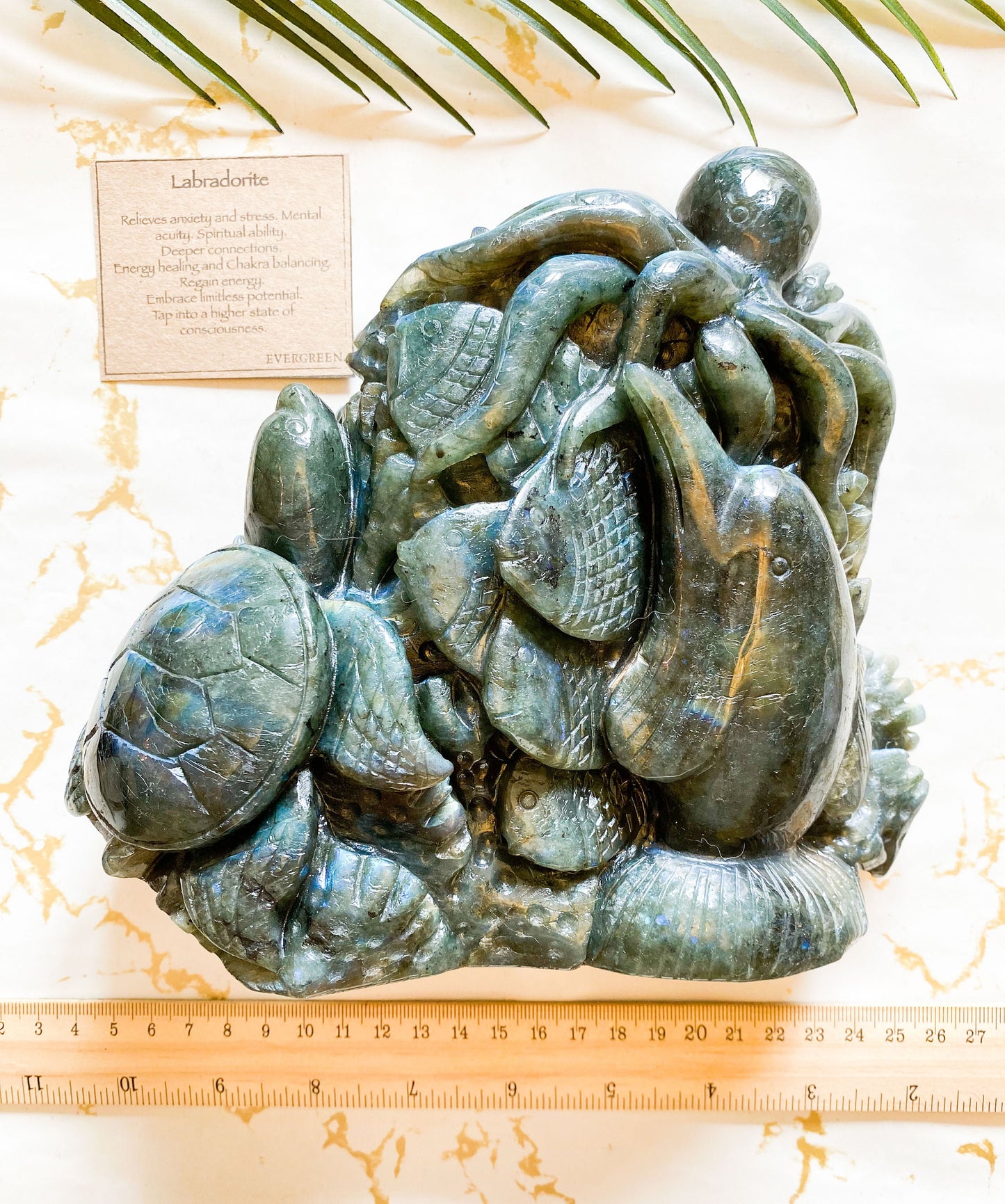 Labradorite Crystal Sealife / Ocean Carving - Octopus, Dolphin, Sea Turtle, Fish