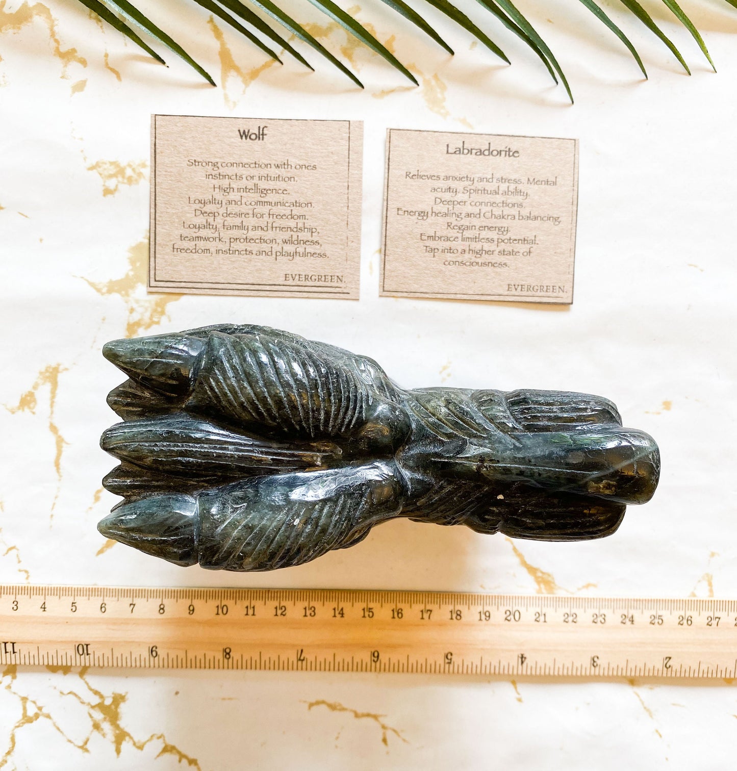Labradorite Crystal Wolf Head - Balance, Energy & Potential