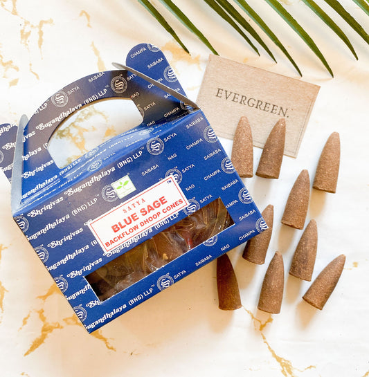 Satya Blue Sage Backflow Dhoop Cones