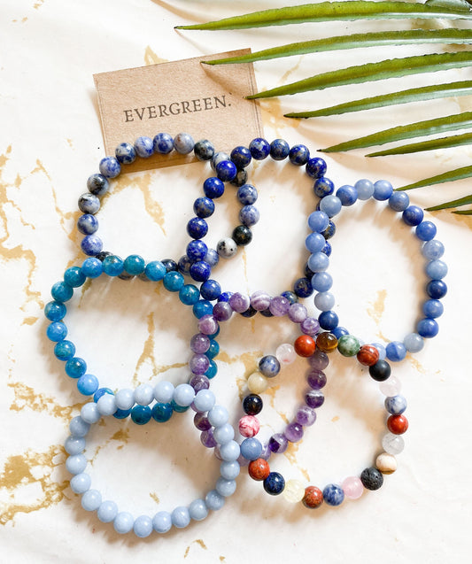 Blue / Purple Crystal Bracelets 8mm - Wide Variety Available!