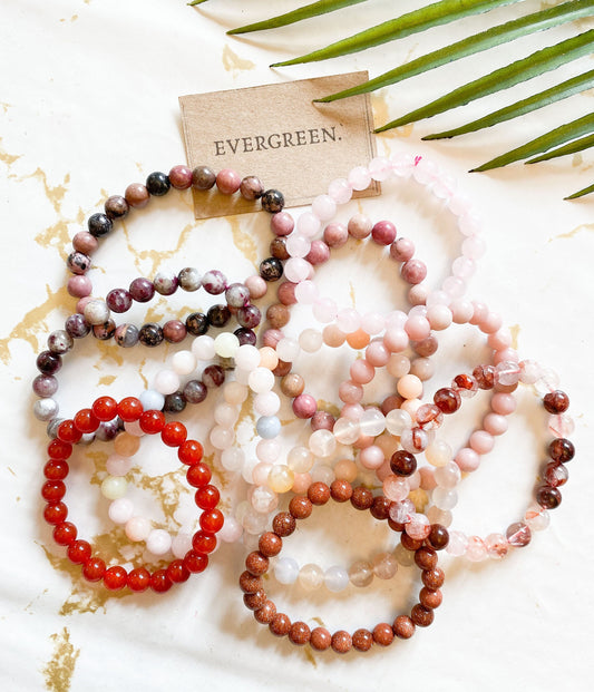 Pink / Red Crystal Bracelets 8mm - Wide Variety Available!