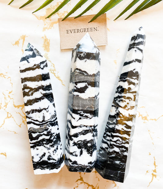 Black & White Zebra Jasper Towers / Obelisks