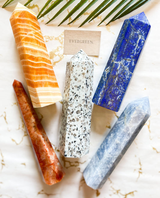 Crystal Towers & Obelisks - Lapis Lazuli / Calcite / Jasper / Carnelian
