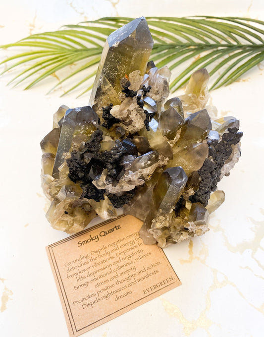 Smoky Quartz Cluster 1,176g - Grounding, Calmness & Positivity