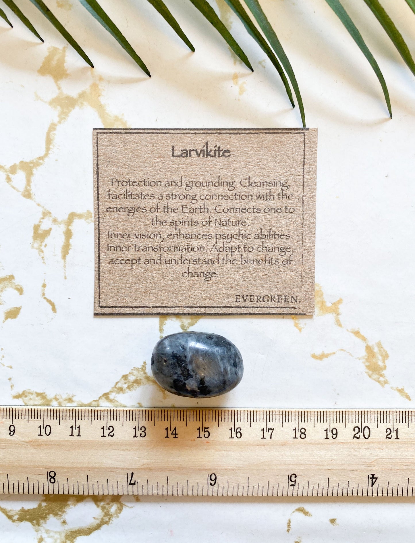 Larvikite Crystal Tumbled Stone - Cleansing, Grounding & Protection