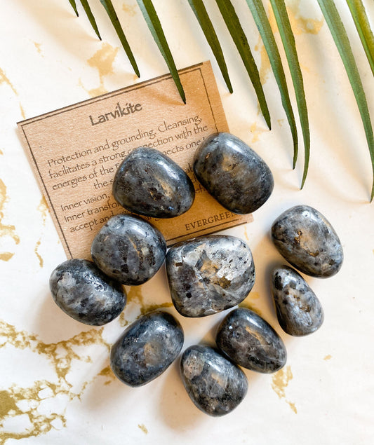 Larvikite Crystal Tumbled Stone - Cleansing, Grounding & Protection