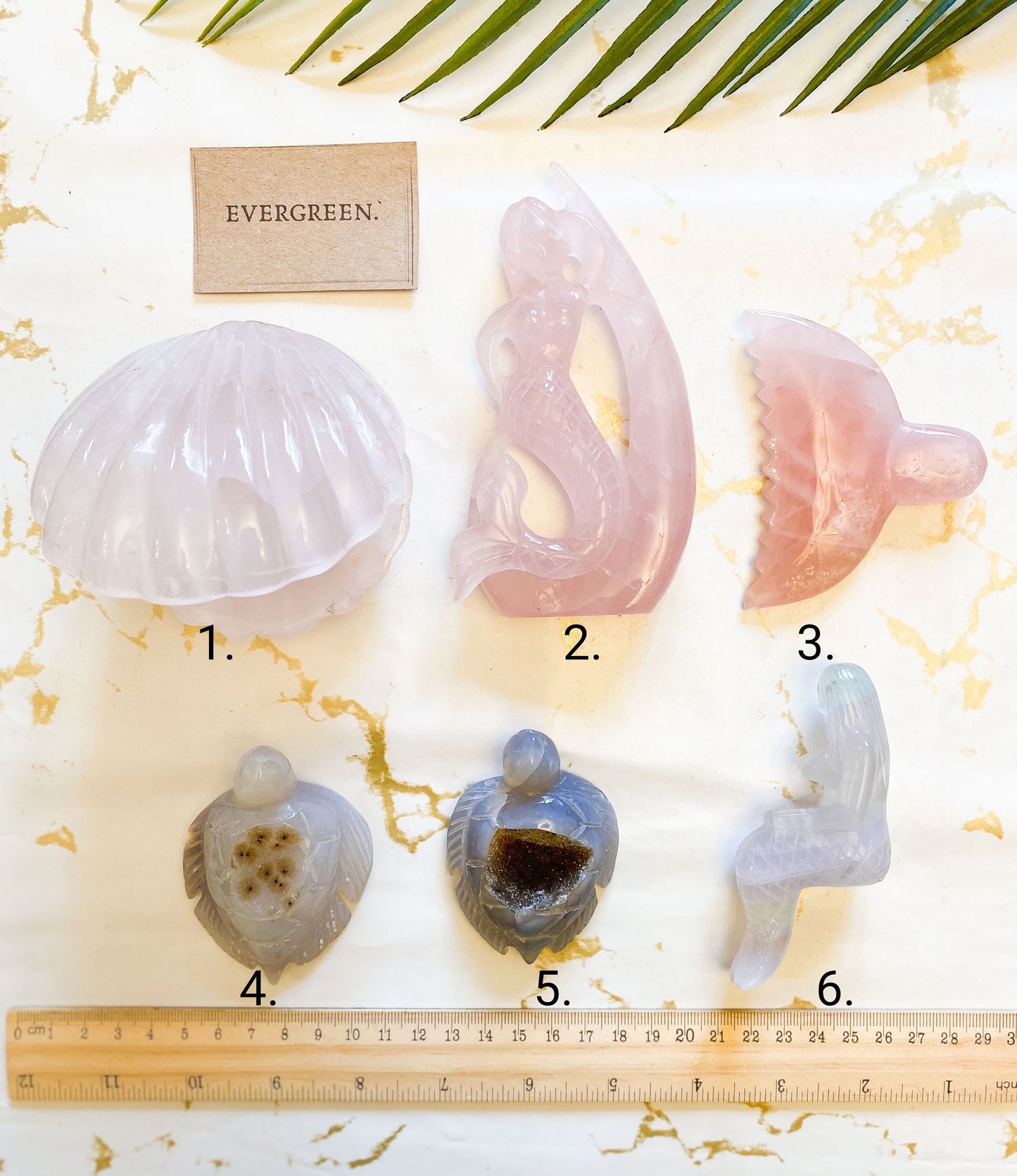 Ocean / Sea / Crystal Fish, Shell, Turtle & Mermaid Carvings - Quartz , Fluorite, Aventurine