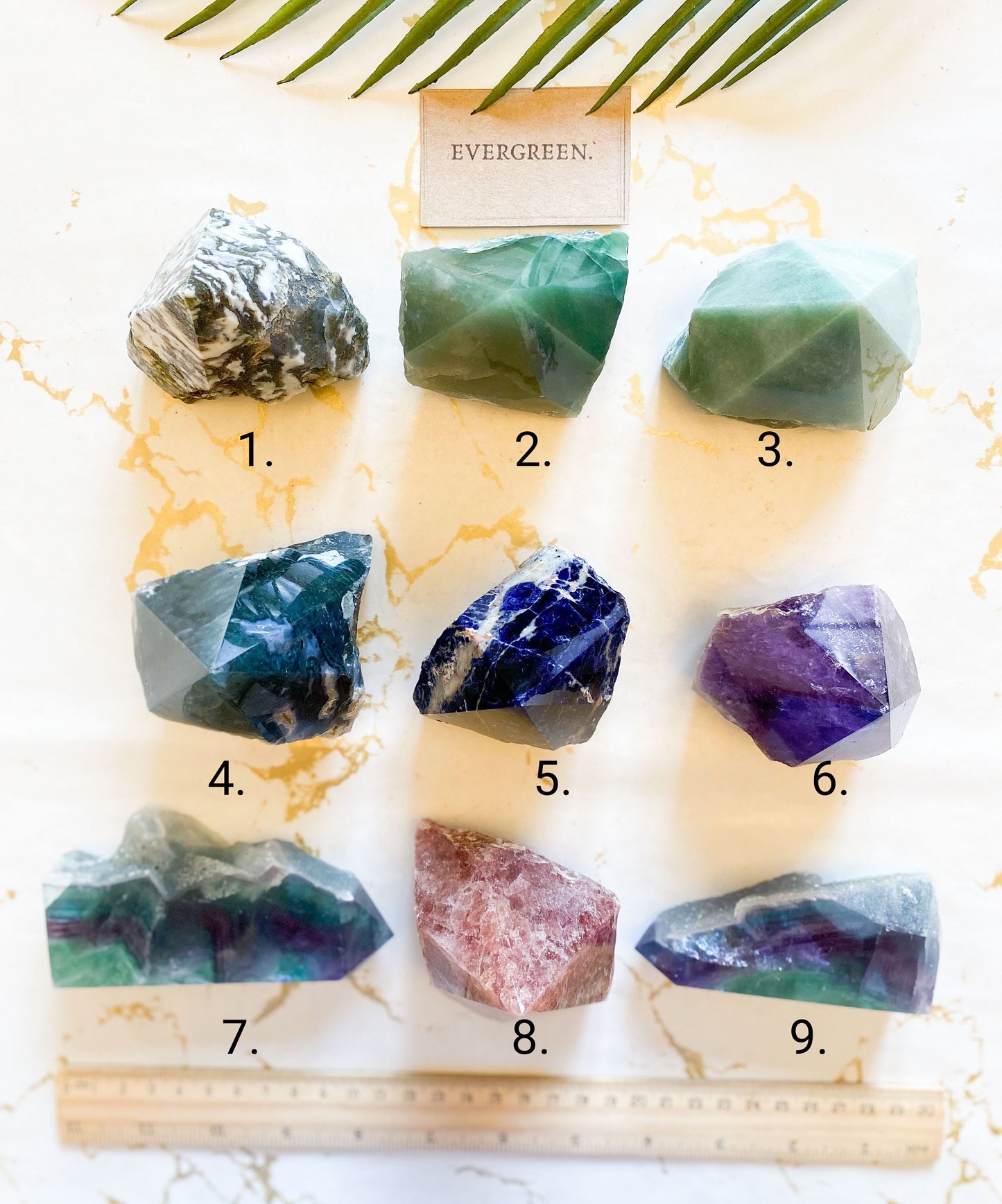 Green / Blue / Purple Half Raw Crystal Points - Jasper, Agate, Amethyst, Quartz, Aventurine, Fluorite