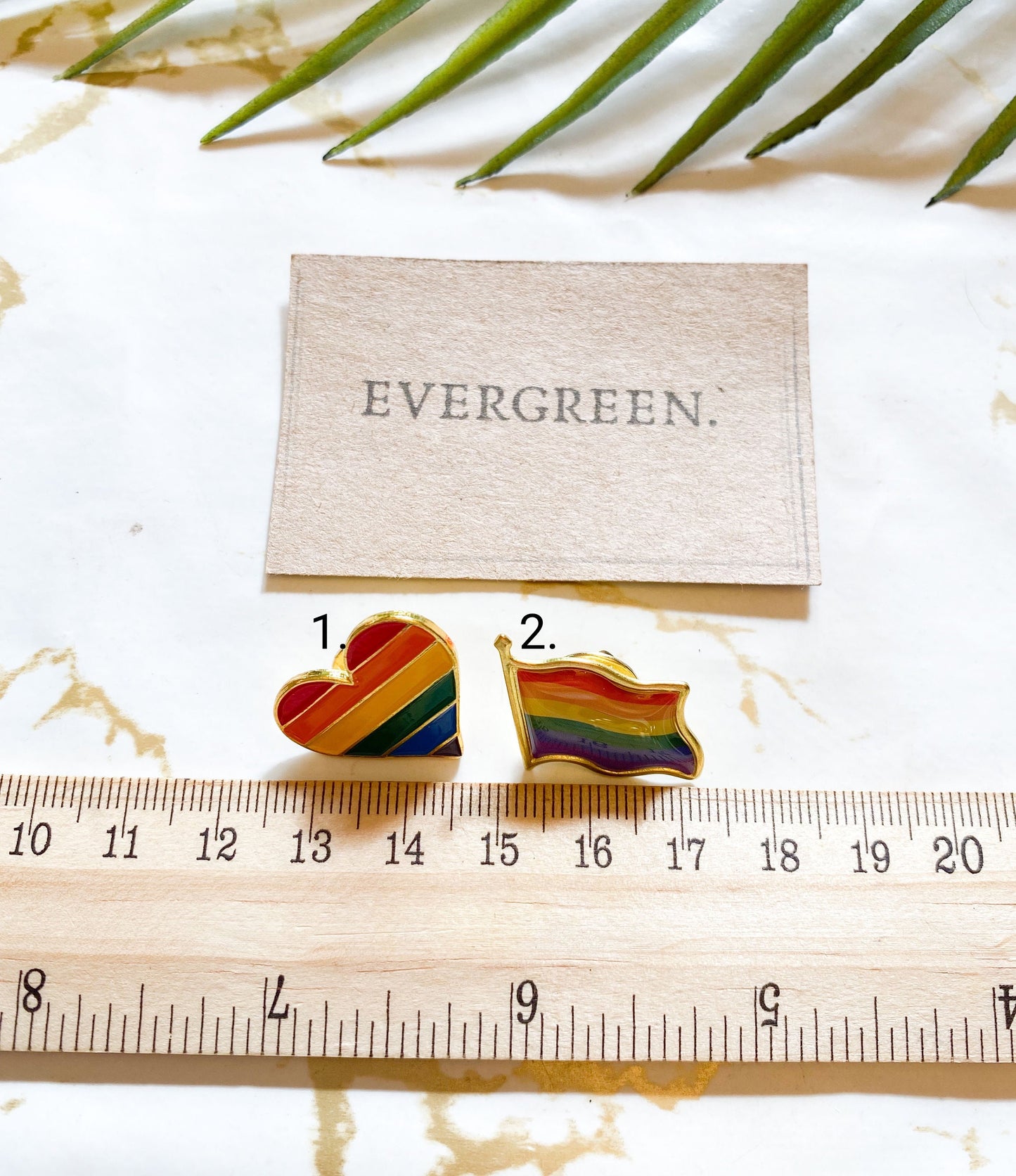 Rainbow / Pride Flag & Heart Pin / Badge