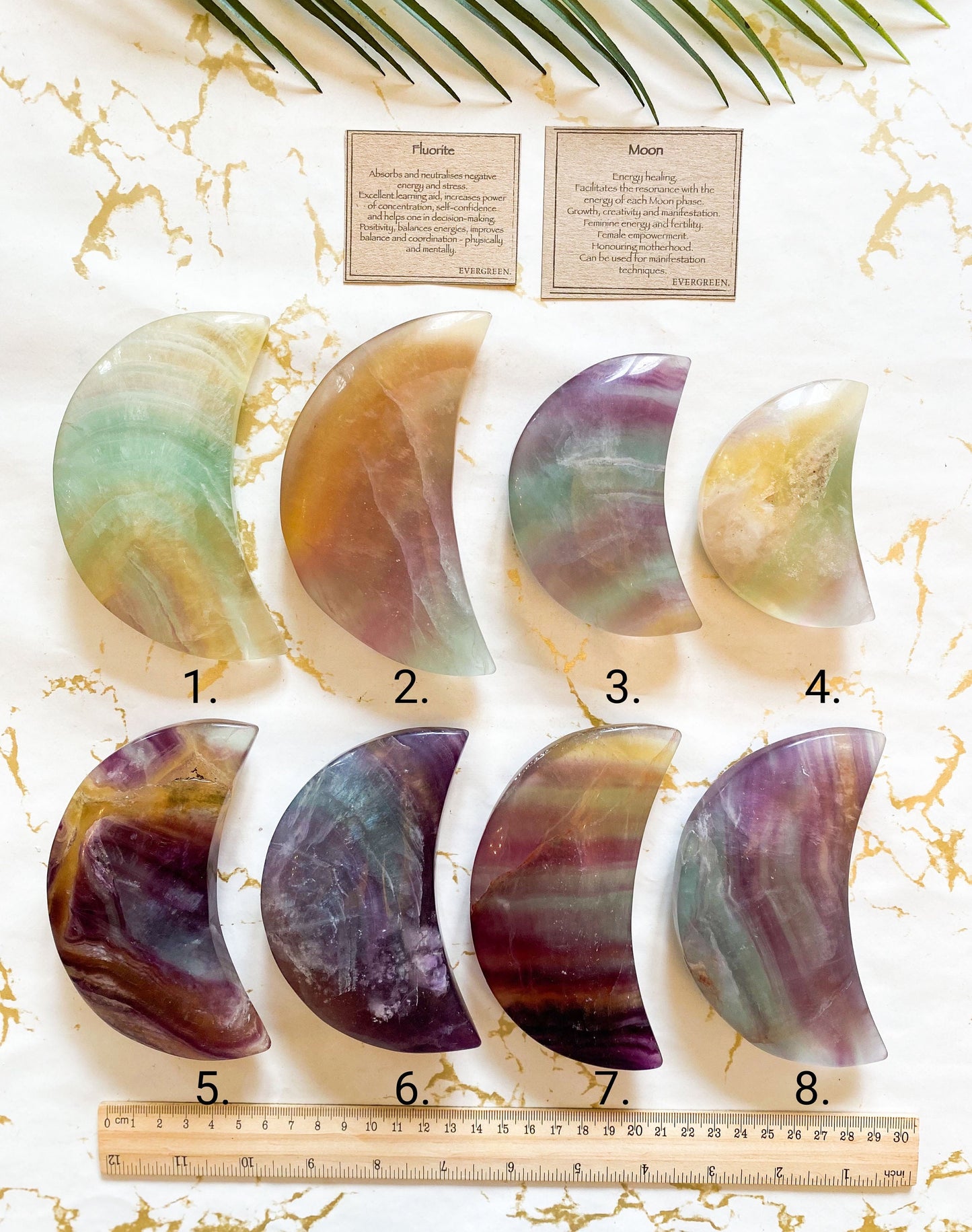 Extra Large Fluorite Crystal Moon - Self-Confidence, Empowerment & Positivity