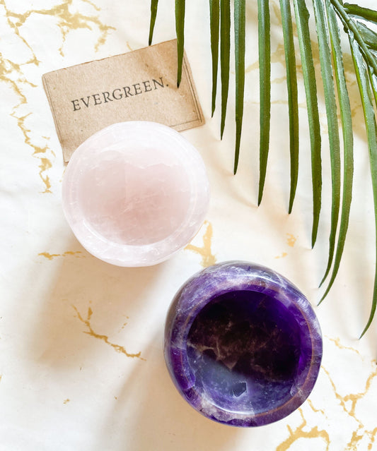 Crystal Bowl - Rose Quartz & Amethyst
