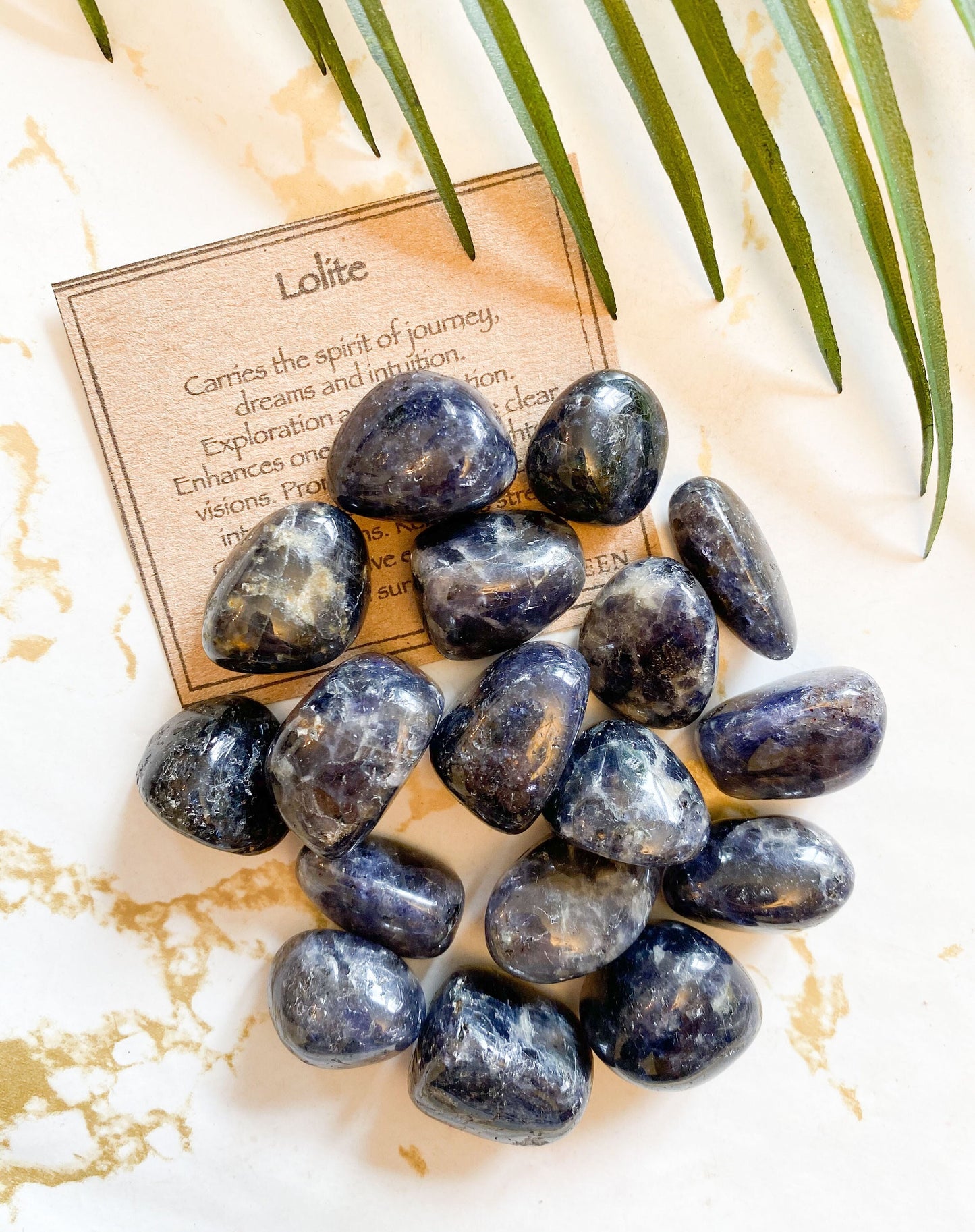 Iolite Crystal Tumbled Stone - Calming, Intuition & Positivity