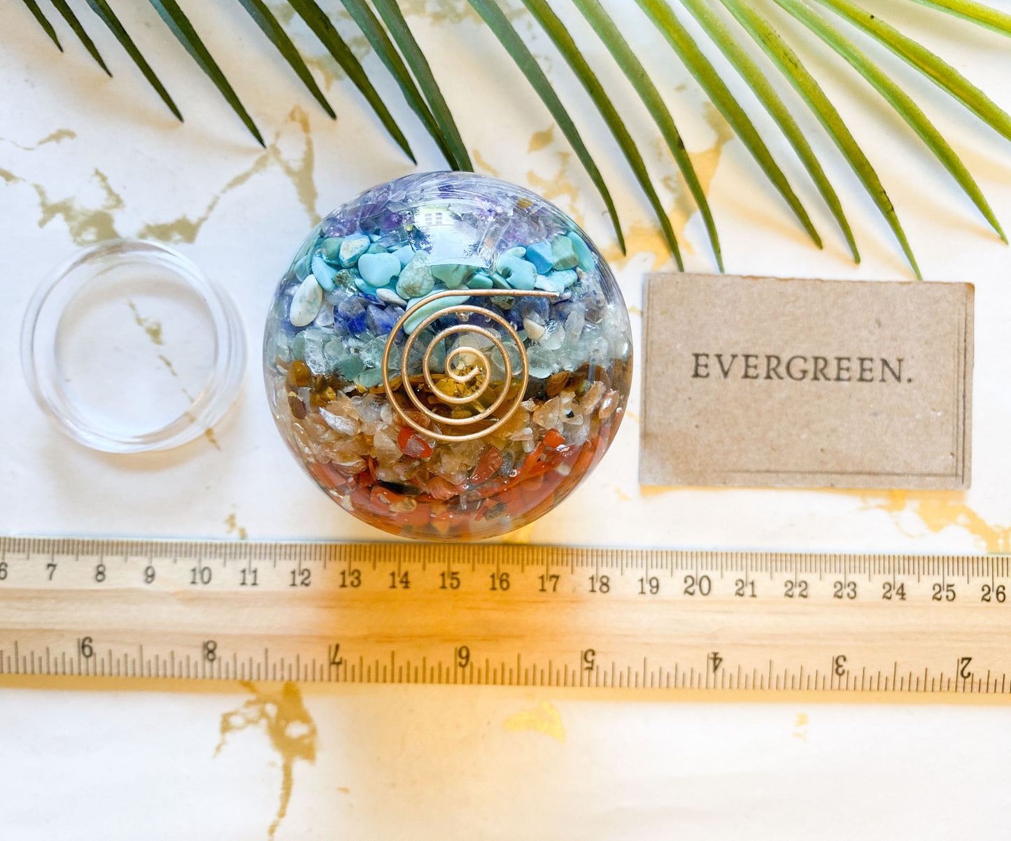 Orgone Chakra Sphere & Reiki Symbol With Stand 60mm