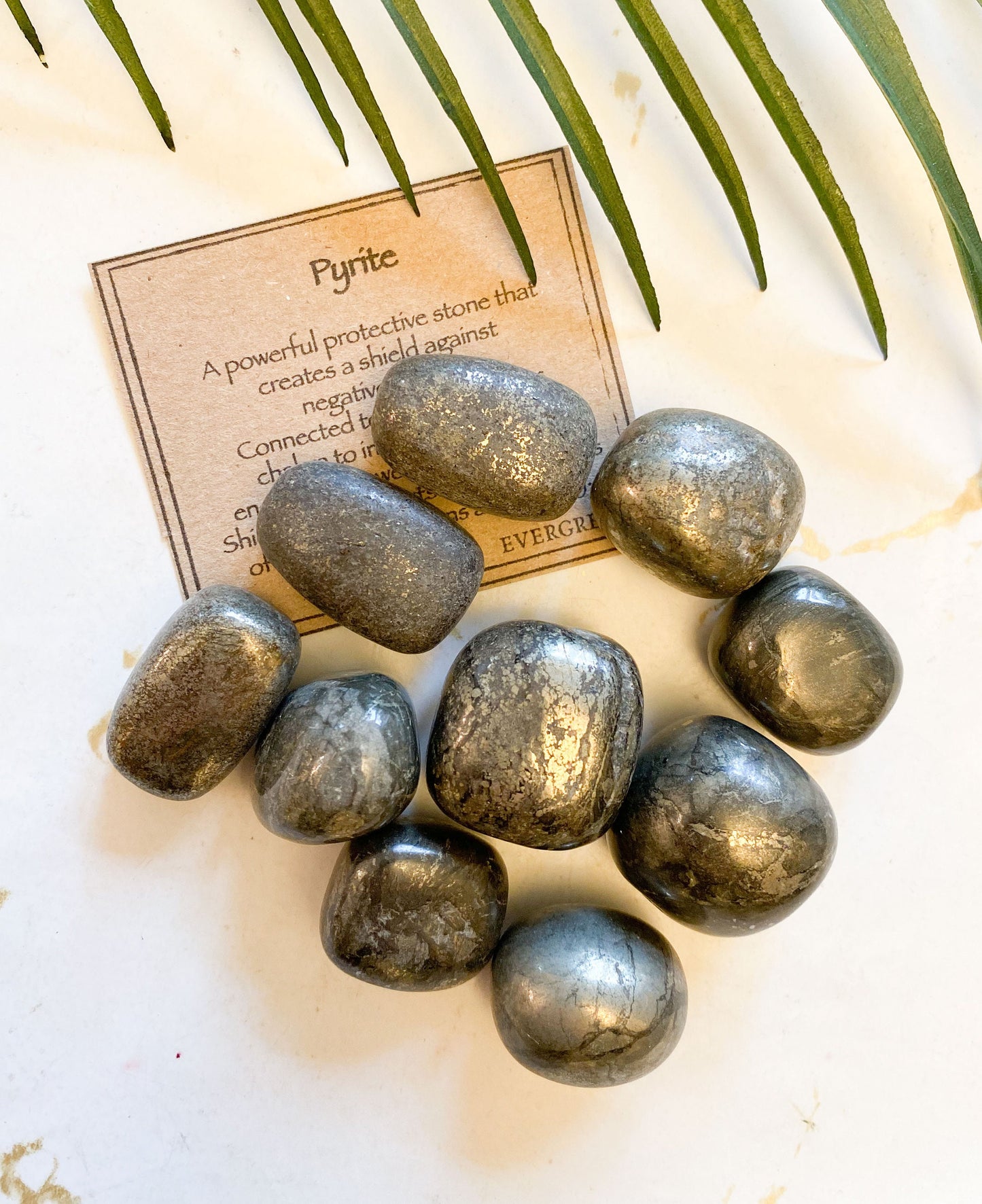 Pyrite Crystal Tumbled Stone - Strength, Energy & Willpower
