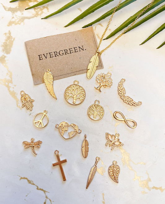 Peace, Love & Nature Pendant - Tree Of Life, Feather, Butterfly, Cross, Infinity, Heart, Crown, Eiffel Tower, Earth, Wings, Angel